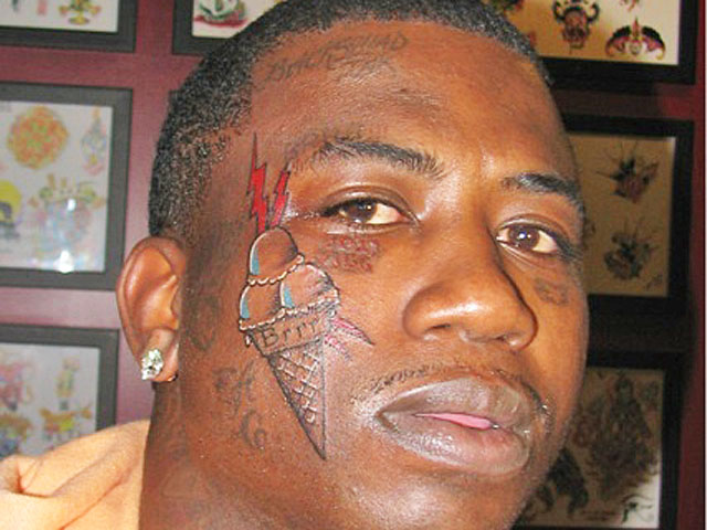 gucci man tattoo on face. Gucci Mane#39;s Ice Cream Face